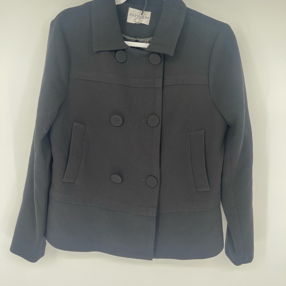 Patty Kim Women's Elegant Black‎ Peacoat